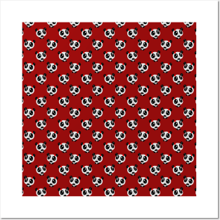 Heart Panda Pattern Posters and Art